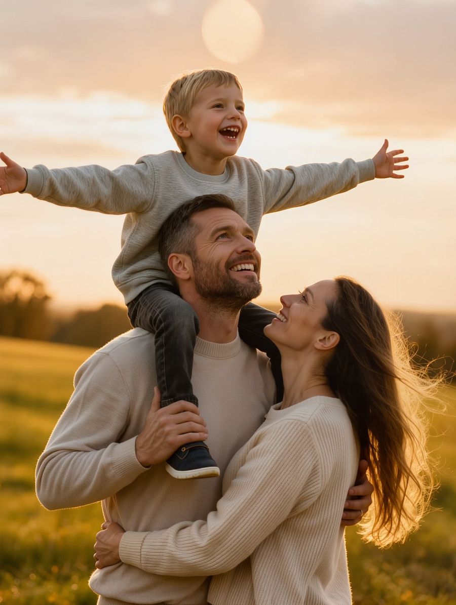 Family at golden hour